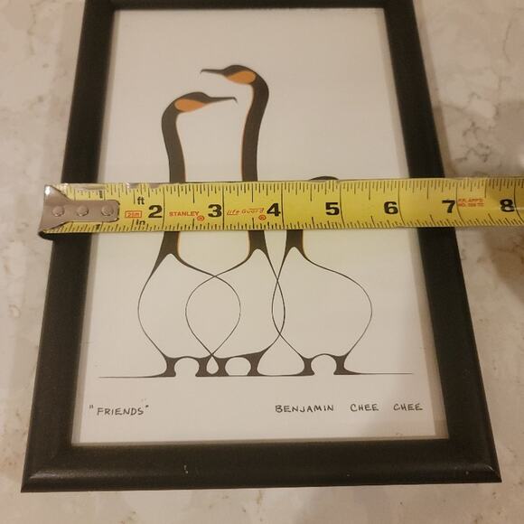 Benjamin Chee Chee Framed Artwork Friends Canadian Geese Black White Small - Picture 4 of 8